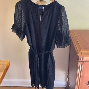 NEW Kaari Blue Black Dress XL 12 14 short sleeves
